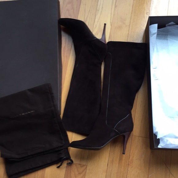 Elie Tahari Victoria High Boot. SUEDE - Picture 9 of 15
